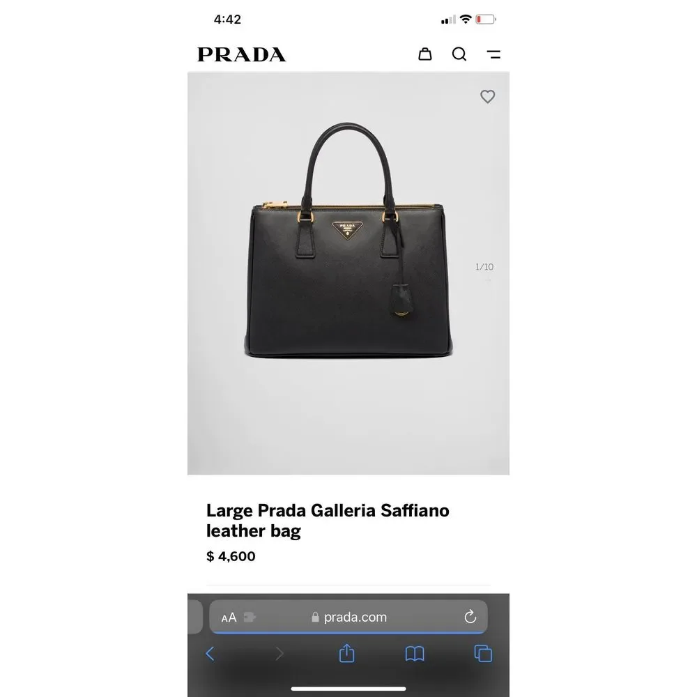 Prada Black Tote with Gold Details - Picture 14 of 16